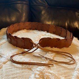Fossil leather disc belt boho